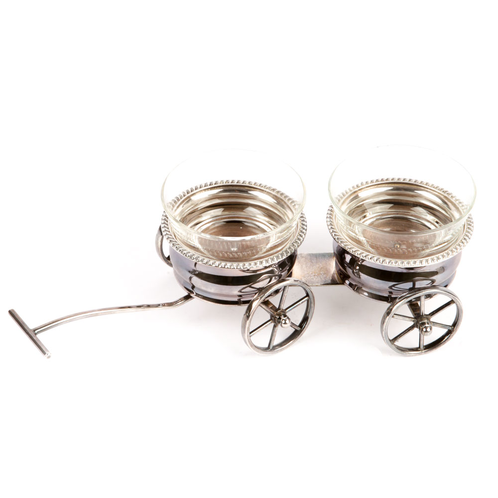 Victoria Silver Plate Condiment Bowl Set