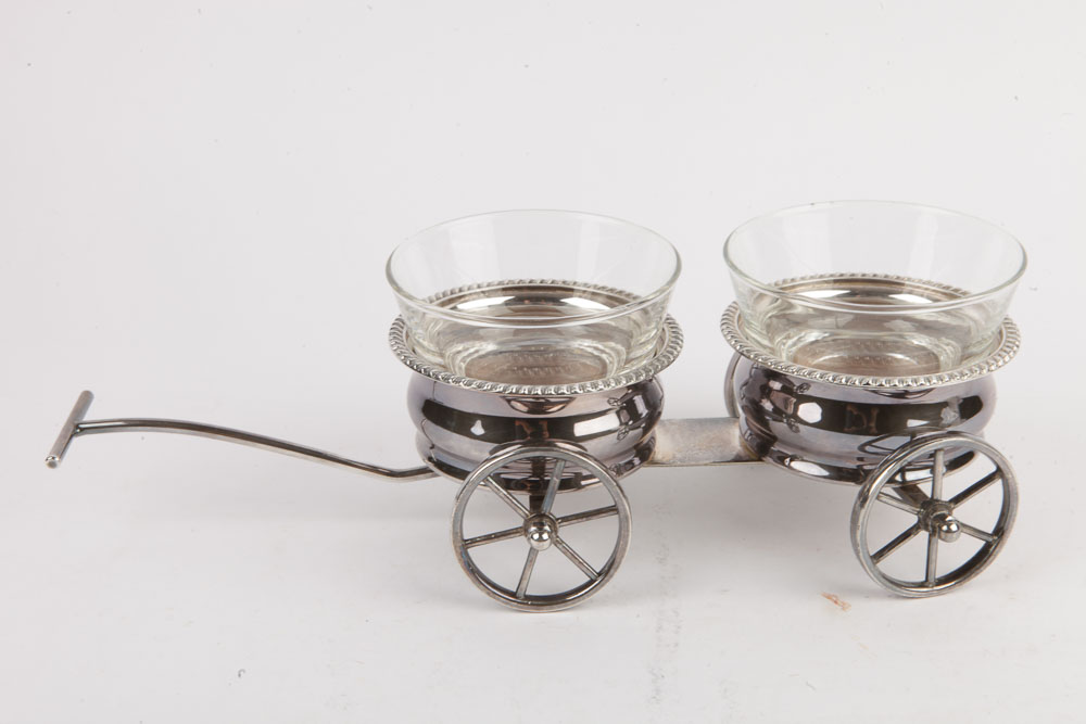 Victoria Silver Plate Condiment Bowl Set