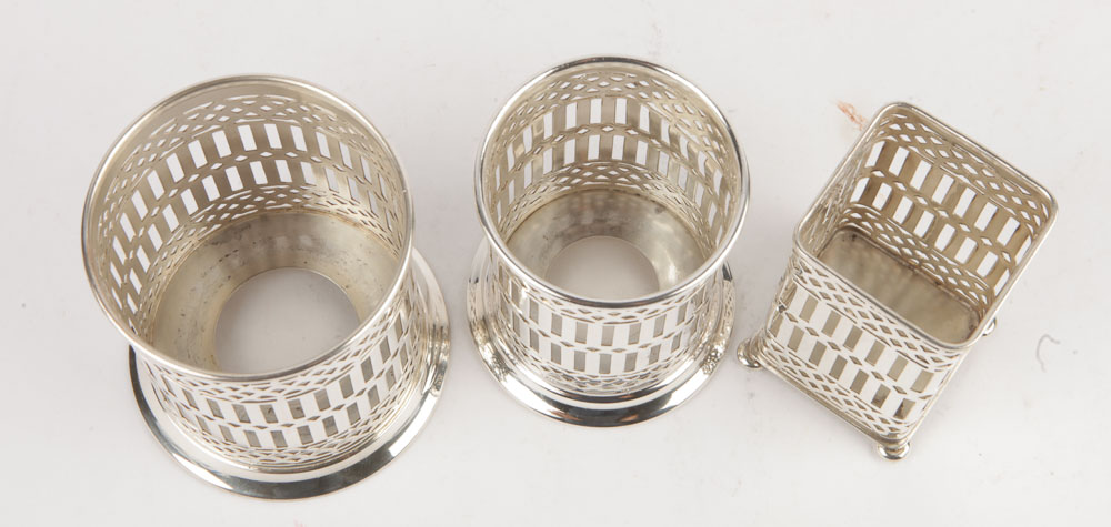 Wilcox and Bernard Rice Pierced Silver Plate Condiment Holders
