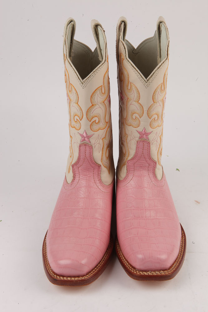 Women's Stetson Pink and Cream Cowboy Boots