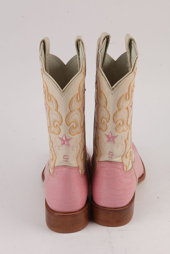 Women's Stetson Pink and Cream Cowboy Boots