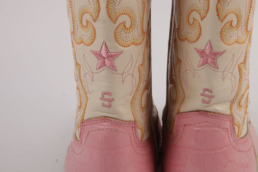 Women's Stetson Pink and Cream Cowboy Boots