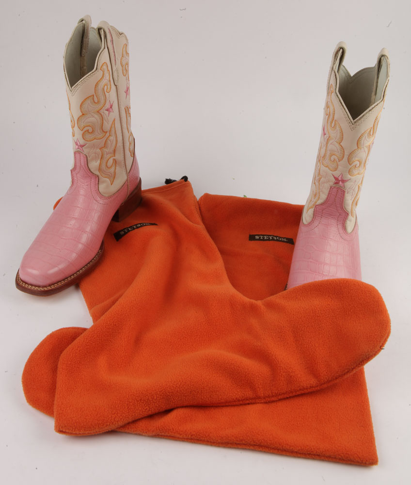Women's Stetson Pink and Cream Cowboy Boots