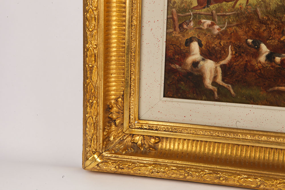 J. F. Herring Oil Painting of Fox Hunting Scene