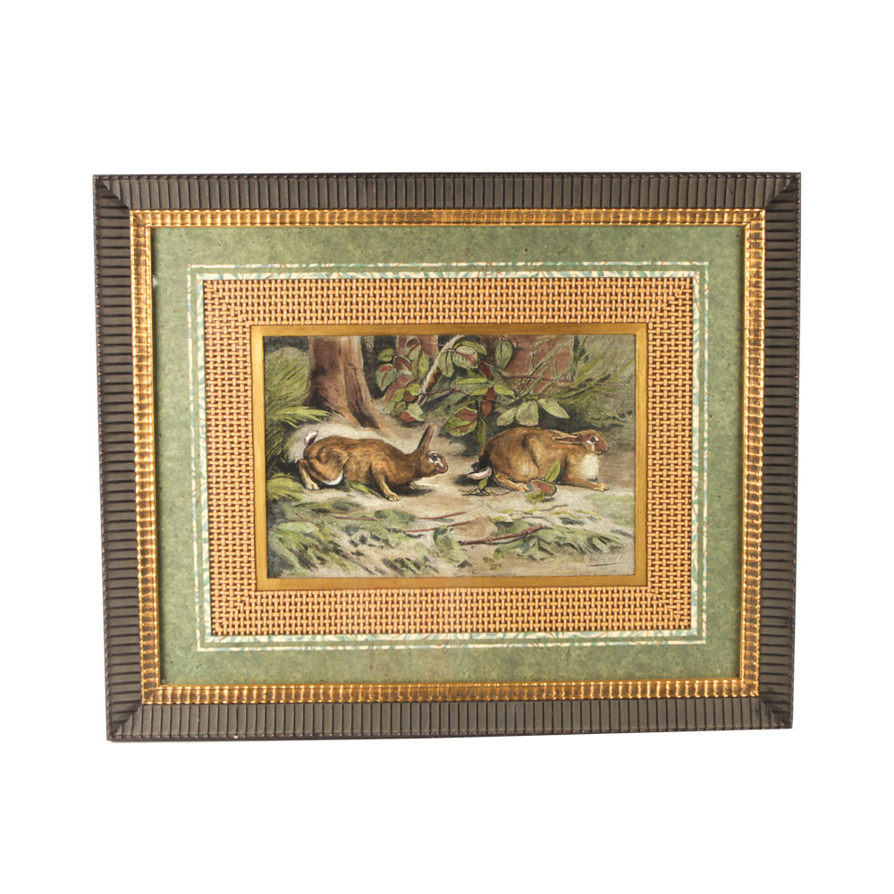 After Gaston Gebblert Hand-Colored Reproduction Print on Paper