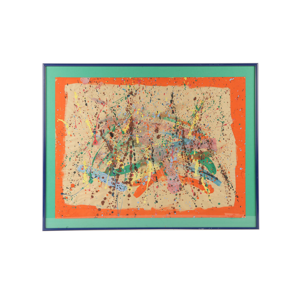 Acrylic Painting on Paper "Dots + Lines"