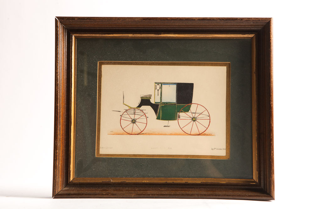 Hand-Colored Stone Lithographs of Coaches