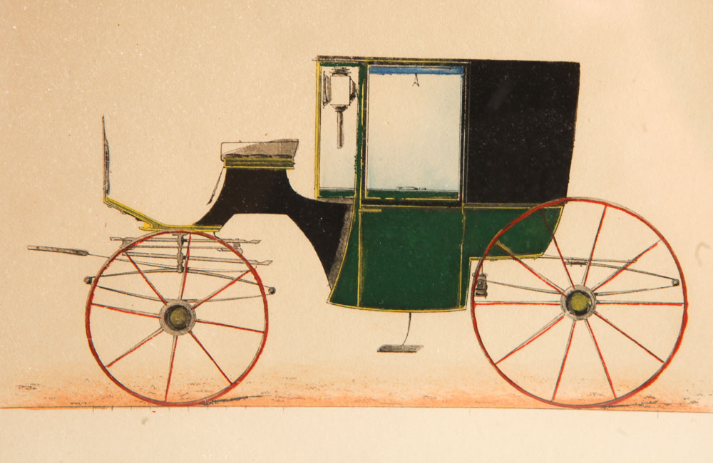 Hand-Colored Stone Lithographs of Coaches