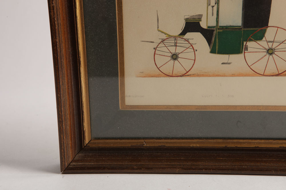 Hand-Colored Stone Lithographs of Coaches