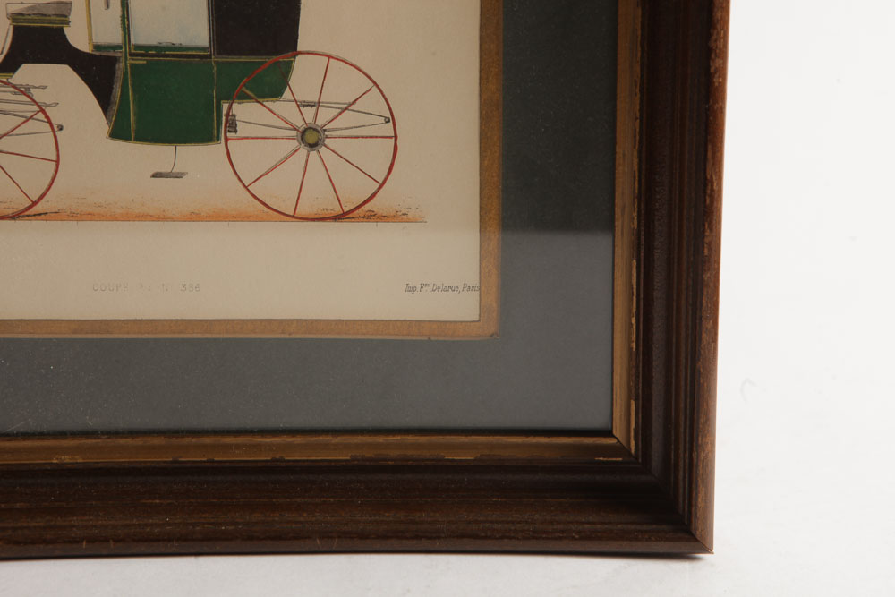 Hand-Colored Stone Lithographs of Coaches