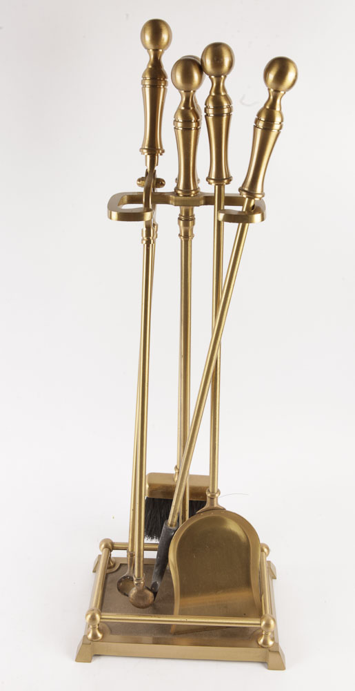 Claw Foot Log Holder and Other Brass Fireplace Accessories