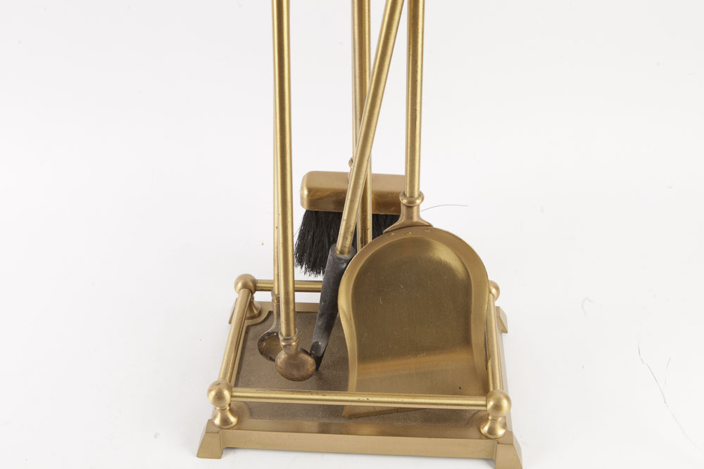 Claw Foot Log Holder and Other Brass Fireplace Accessories