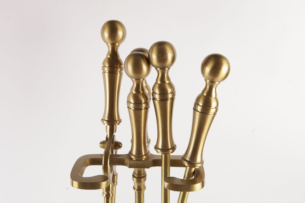 Claw Foot Log Holder and Other Brass Fireplace Accessories