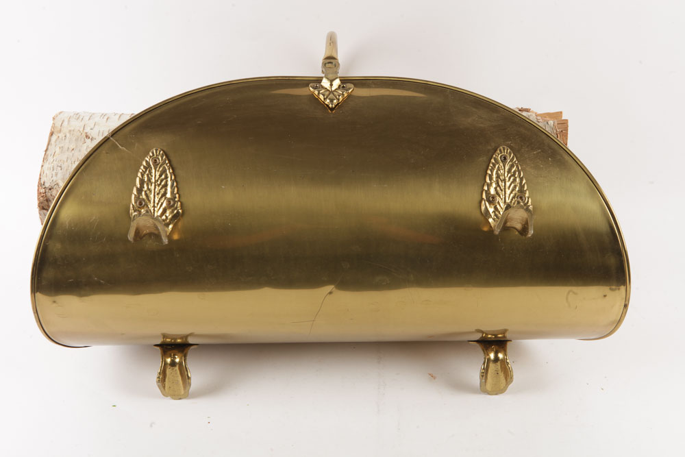 Claw Foot Log Holder and Other Brass Fireplace Accessories