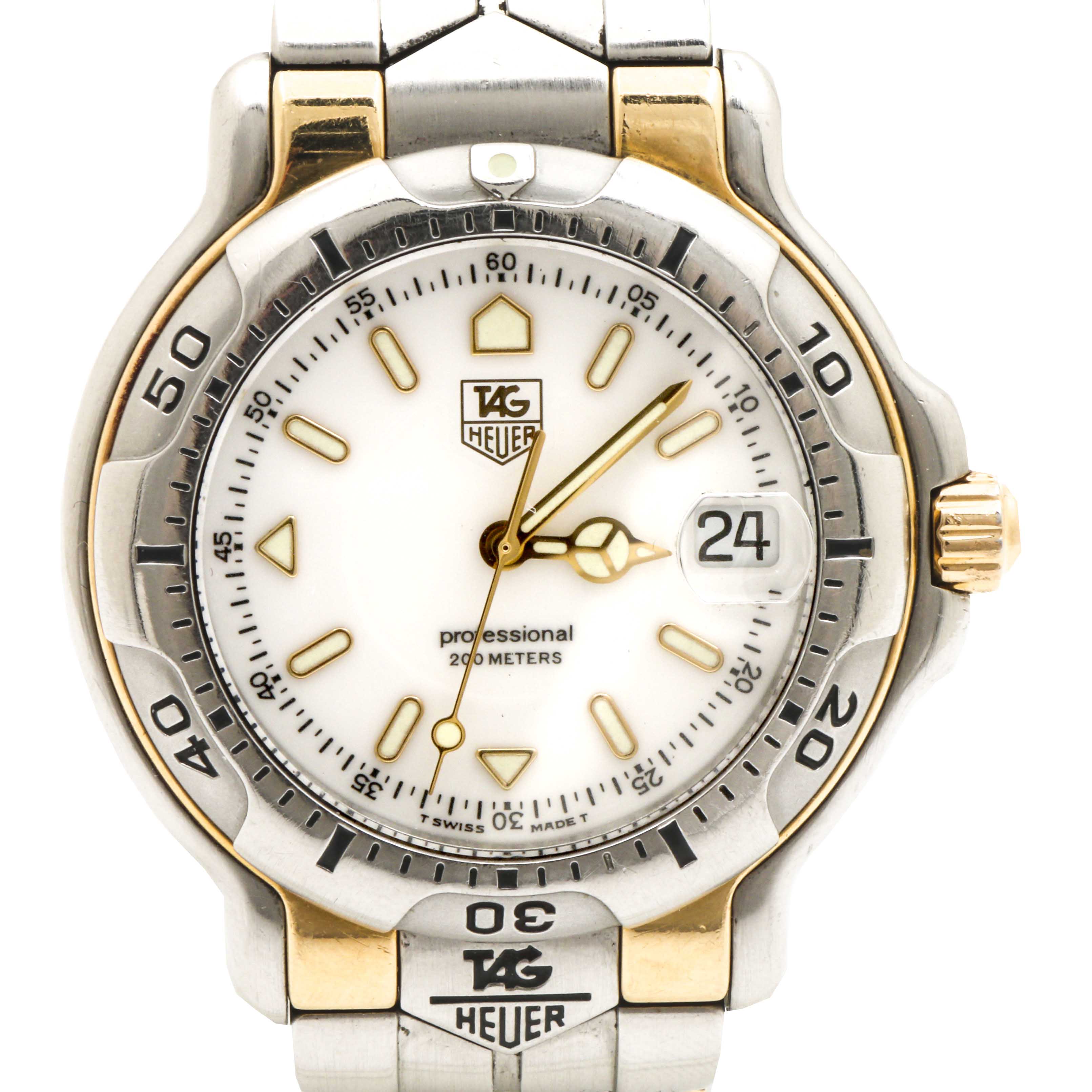 TAG Heuer Professional Stainless Steel and 18K Yellow Gold Watch