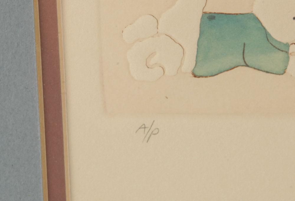 Brooke Morrison Artist's Proof Etching on Paper "Busy Bunnies"