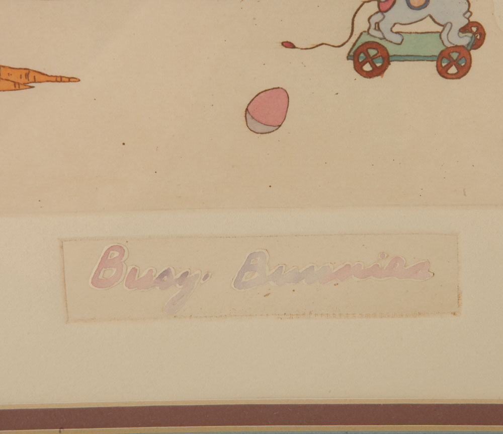 Brooke Morrison Artist's Proof Etching on Paper "Busy Bunnies"
