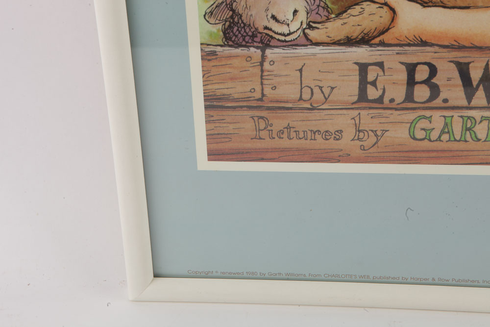 Offset Lithographs of "Cat in the Hat" and "Charlotte's Web" Literary Posters