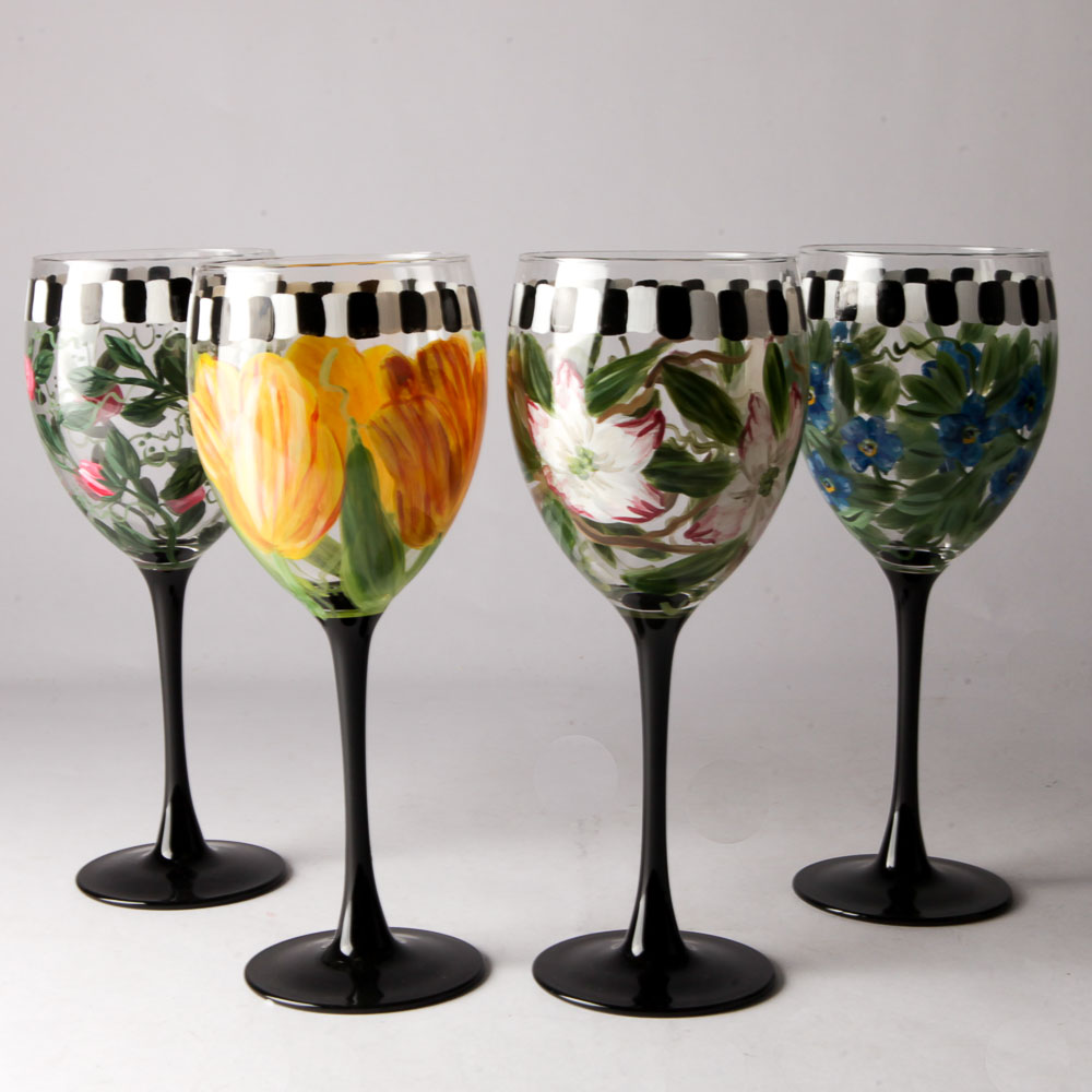Hand-Painted Wine Glasses