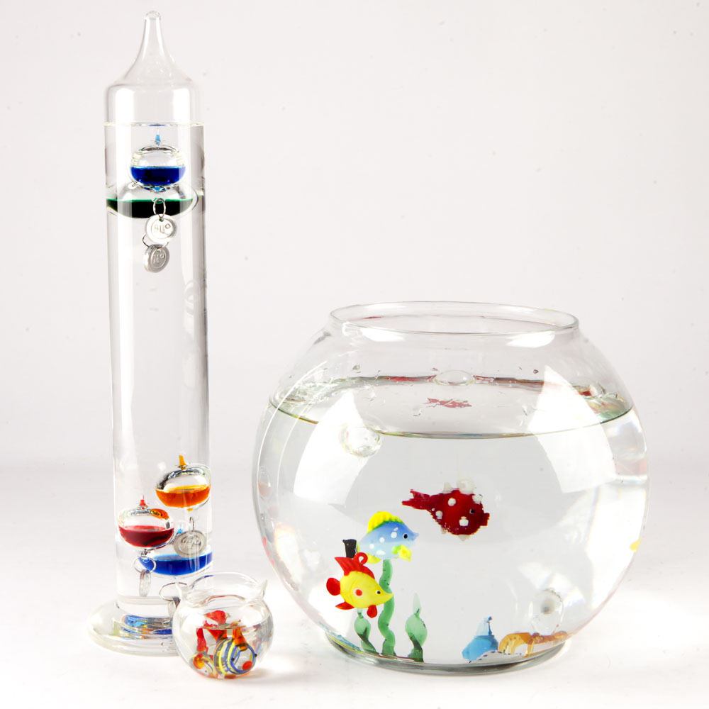 Galileo Thermometer and Glass Fishbowl Décor