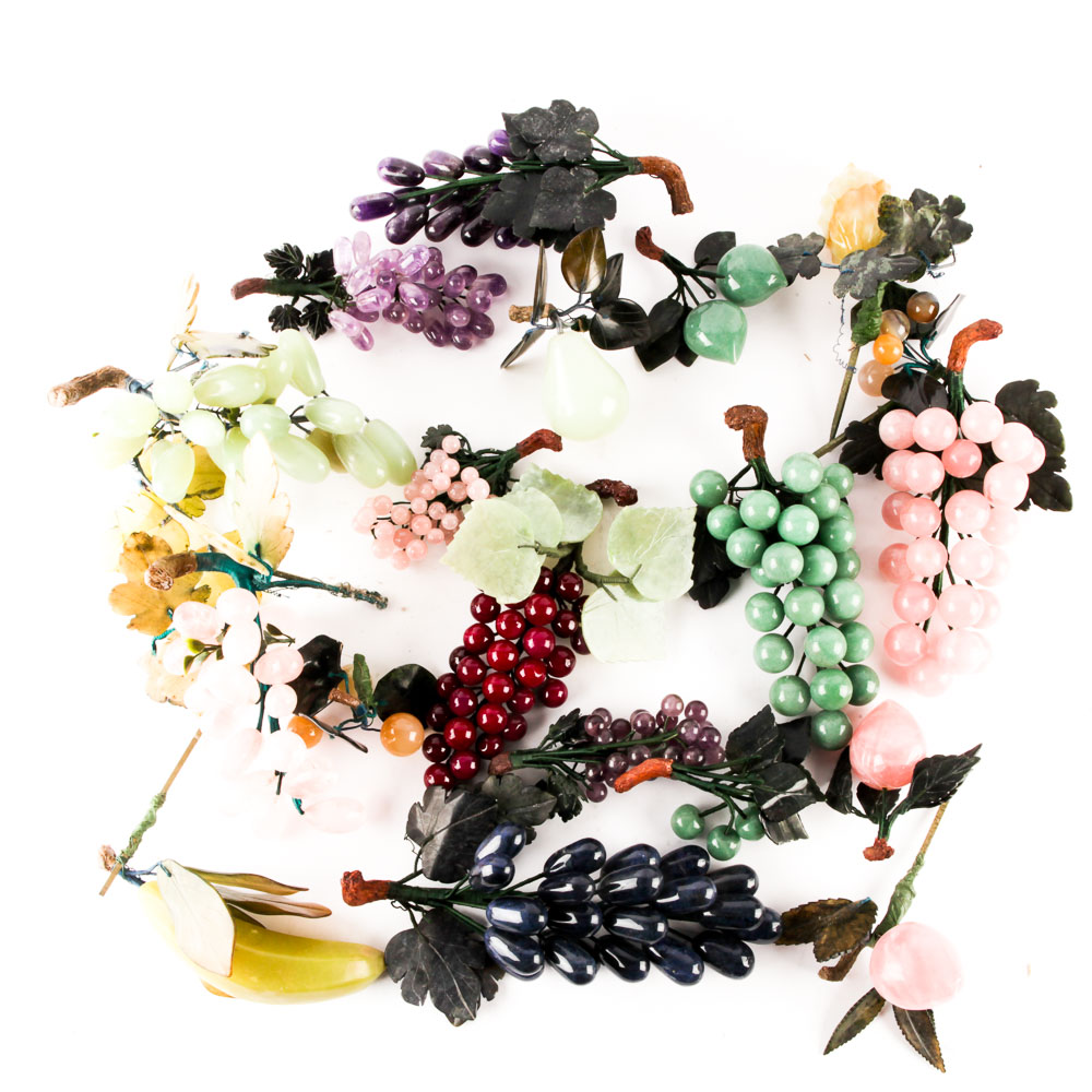 Vintage East Asian Carved Stone Fruit