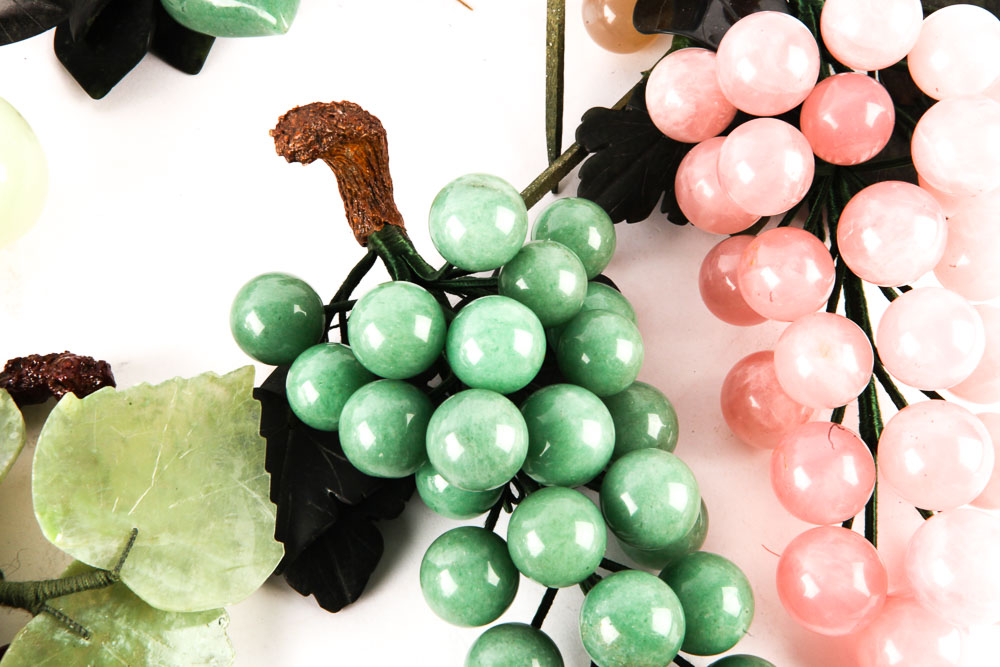 Vintage East Asian Carved Stone Fruit