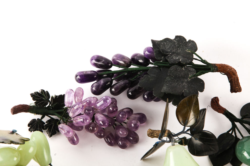 Vintage East Asian Carved Stone Fruit