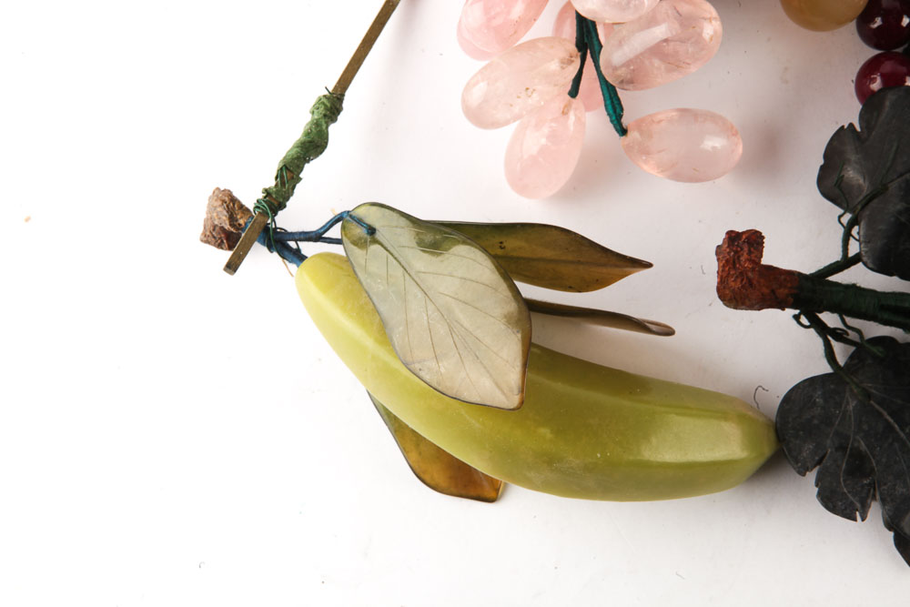 Vintage East Asian Carved Stone Fruit