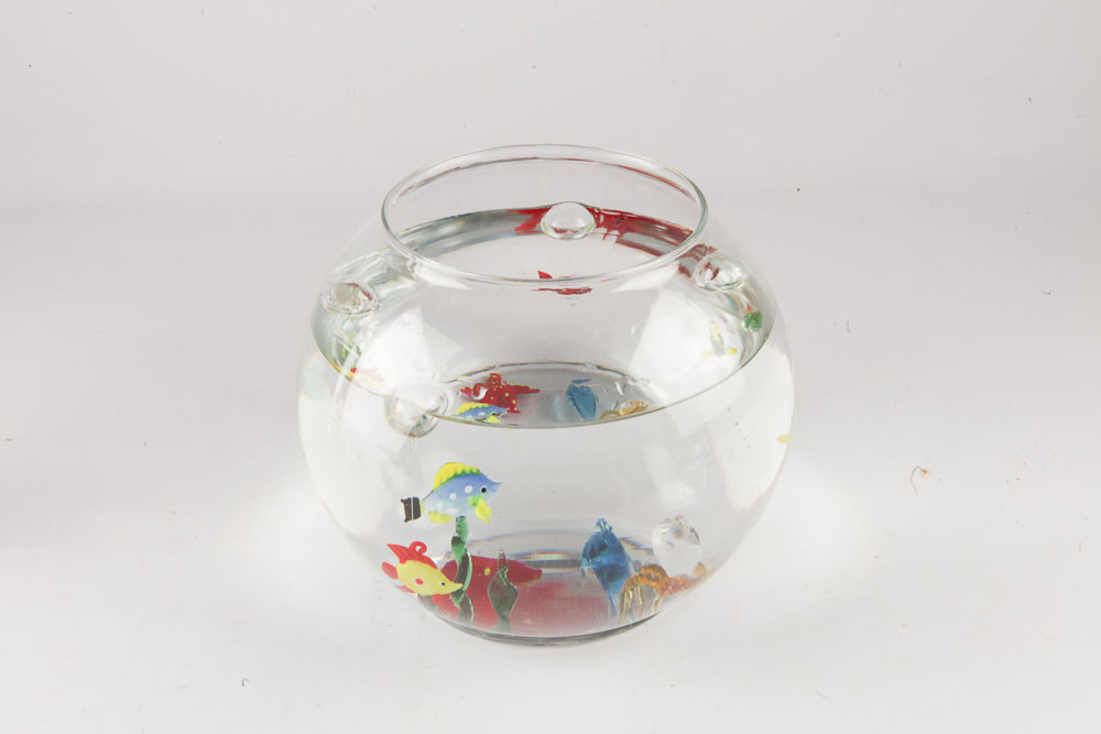 Galileo Thermometer and Glass Fishbowl Décor