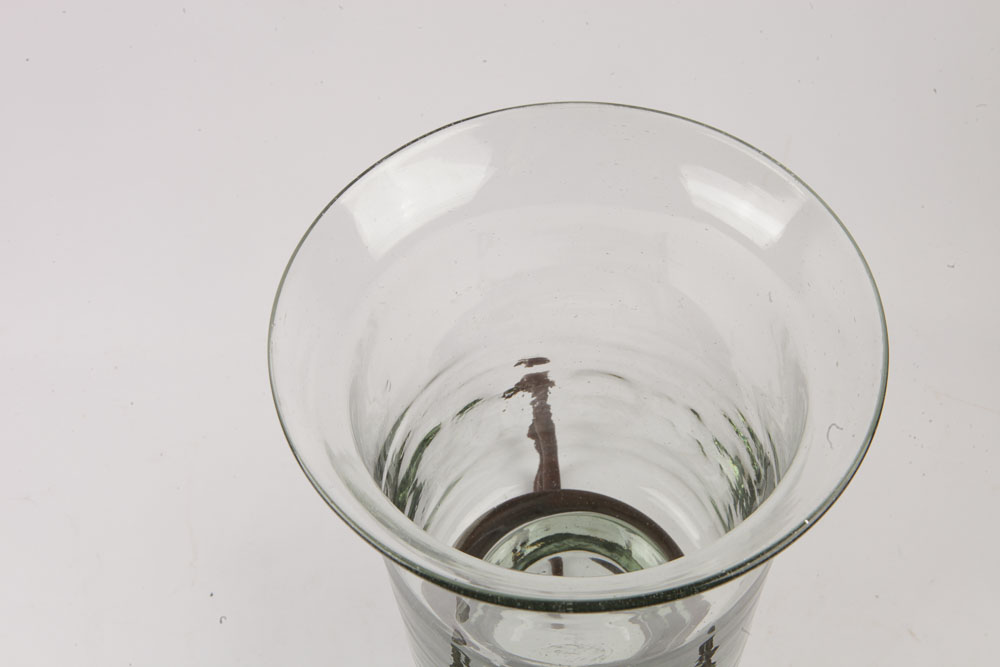 Hurricane Glass Candlestick Holder and Decorative Sea Shells