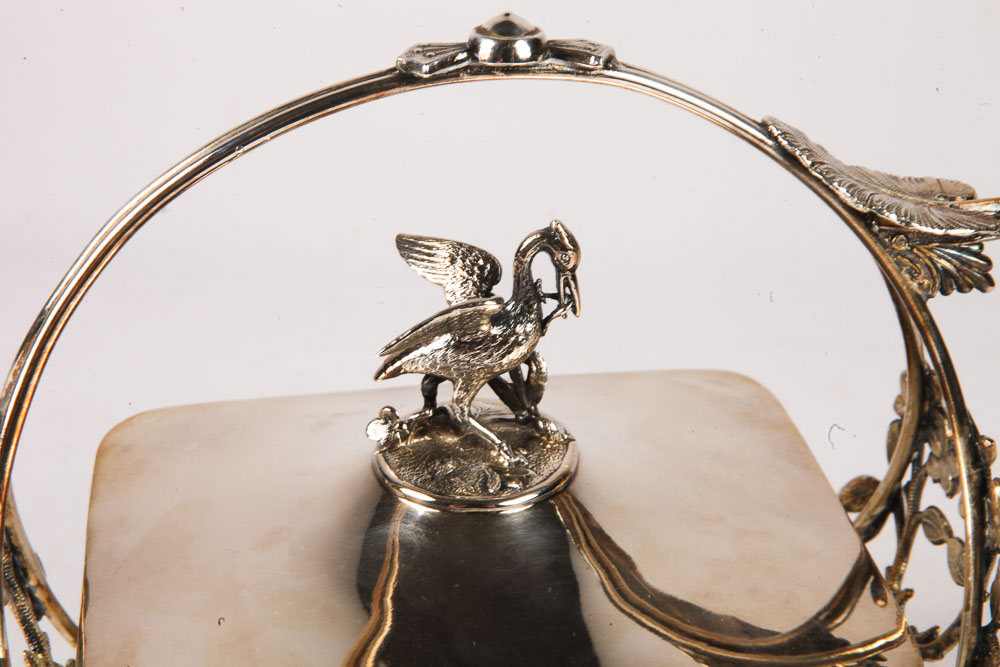 Ornate Silver Plate and Glass Centerpiece Bon Bon Dish