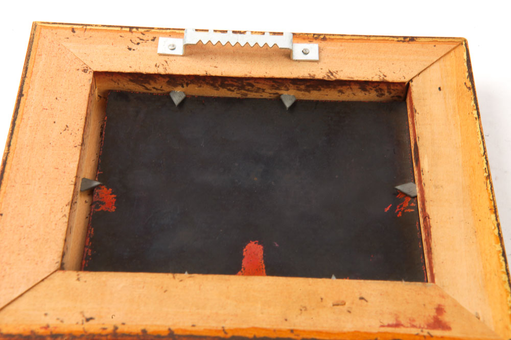 Miniature Enamel Painting of Figural Beach Scene