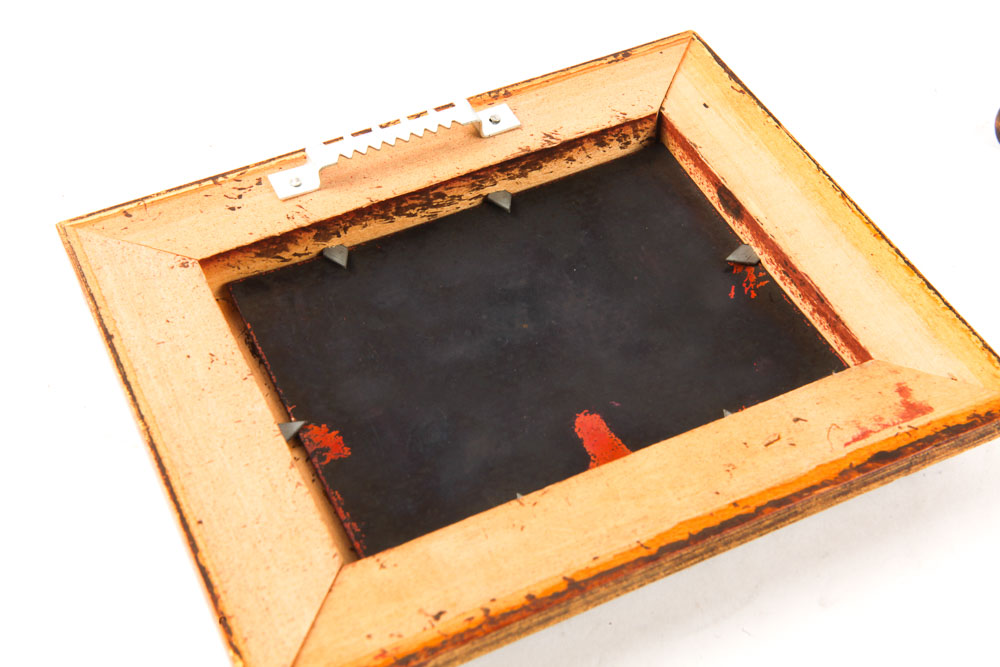 Miniature Enamel Painting of Figural Beach Scene