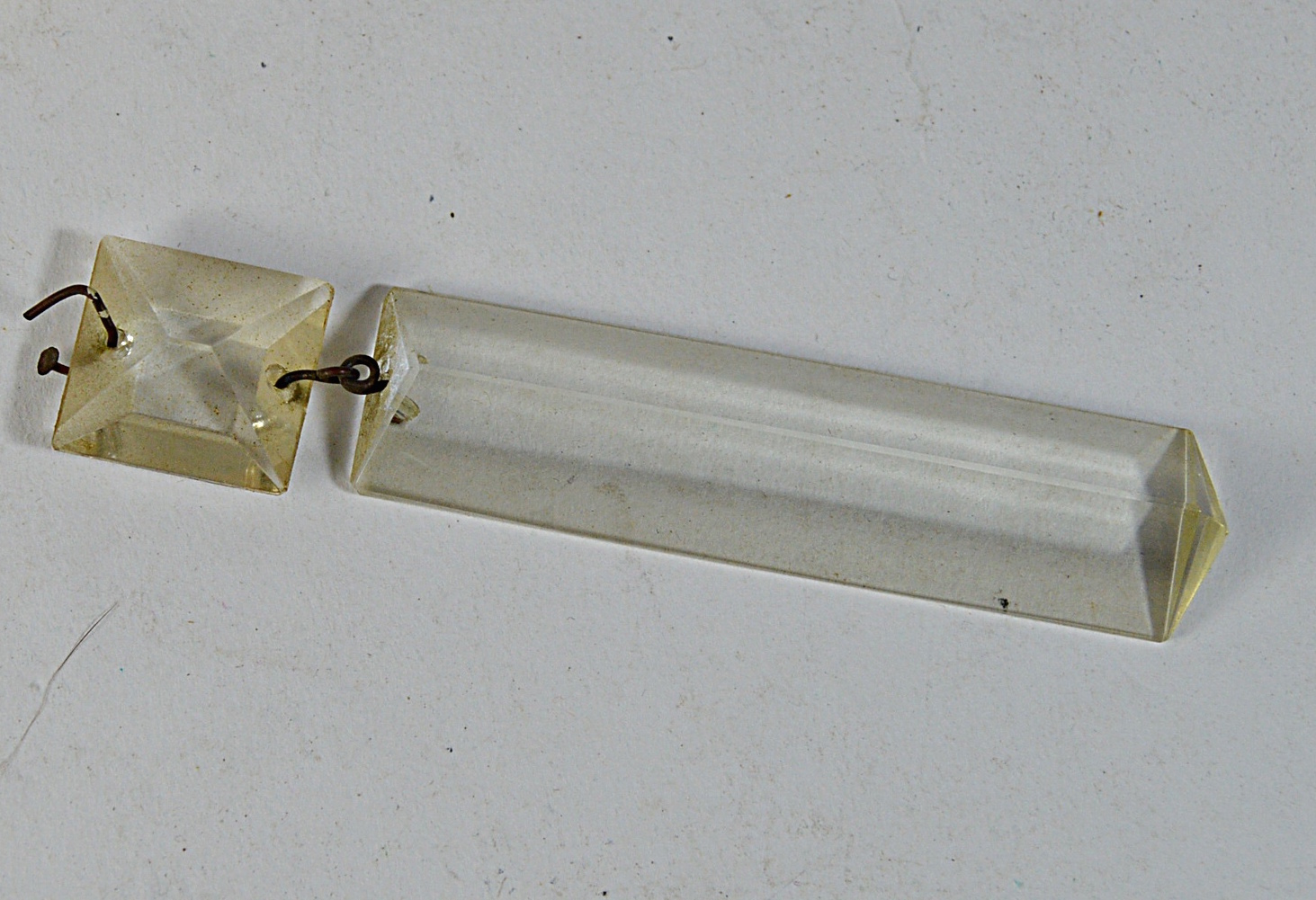 Box of Antique Crystal Faceted Prisms