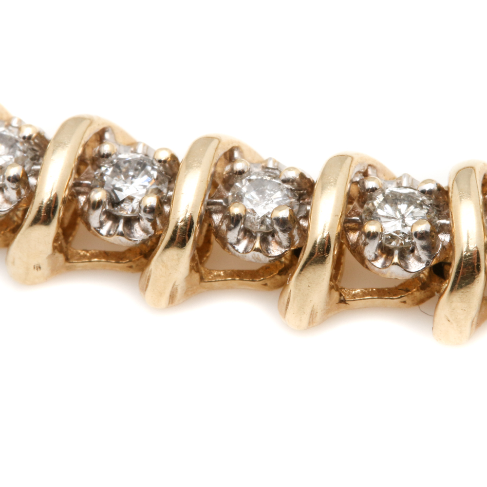 14K Yellow Gold 1.75 CTW Diamond Bracelet