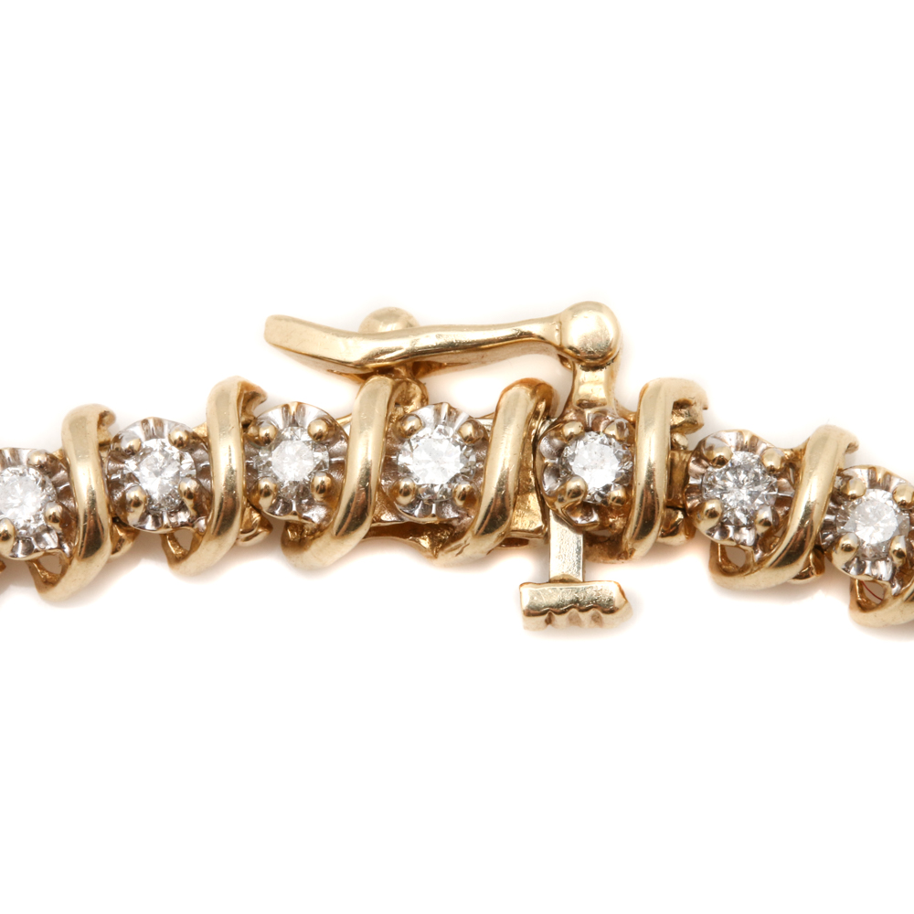 14K Yellow Gold 1.75 CTW Diamond Bracelet