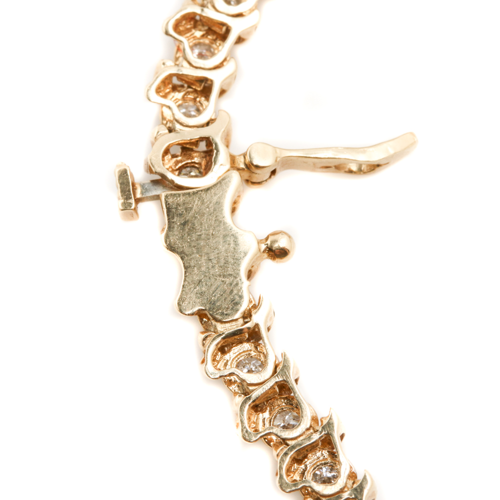 14K Yellow Gold 1.75 CTW Diamond Bracelet