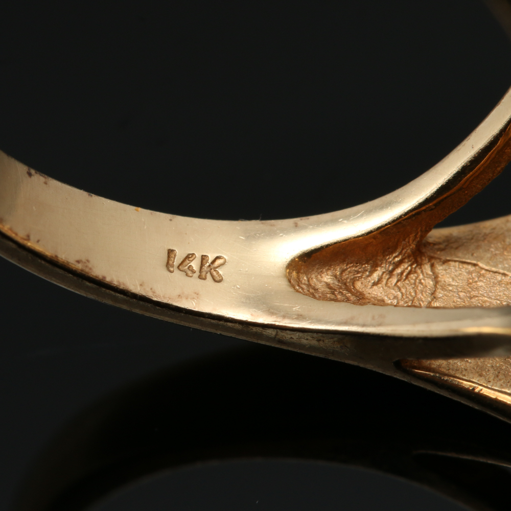 14K Yellow Gold Cultured Pearl Cluster Ring