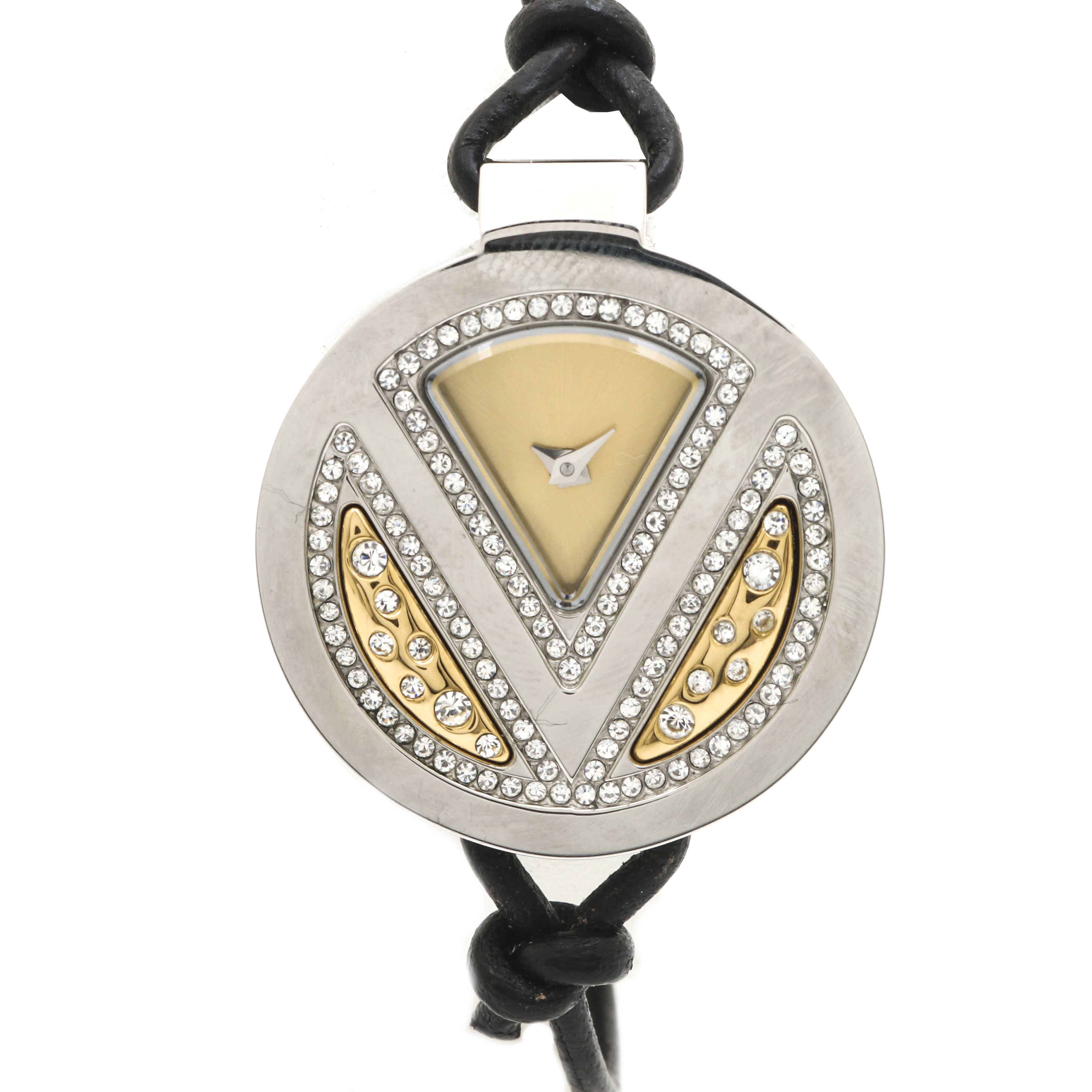 Valentino Stainless Steel and Glass Crystal Watch