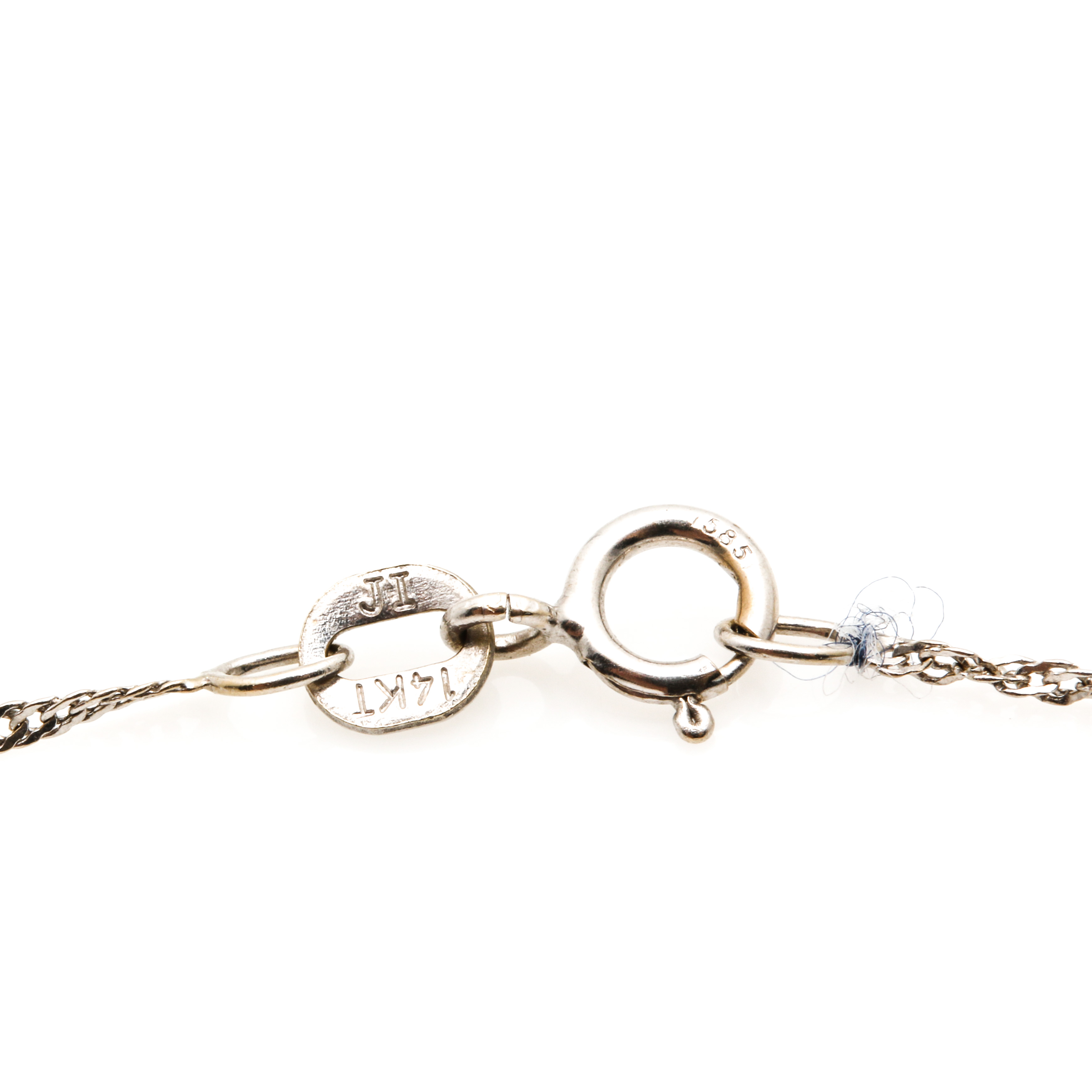 14K White Gold Diamond Heart Necklace