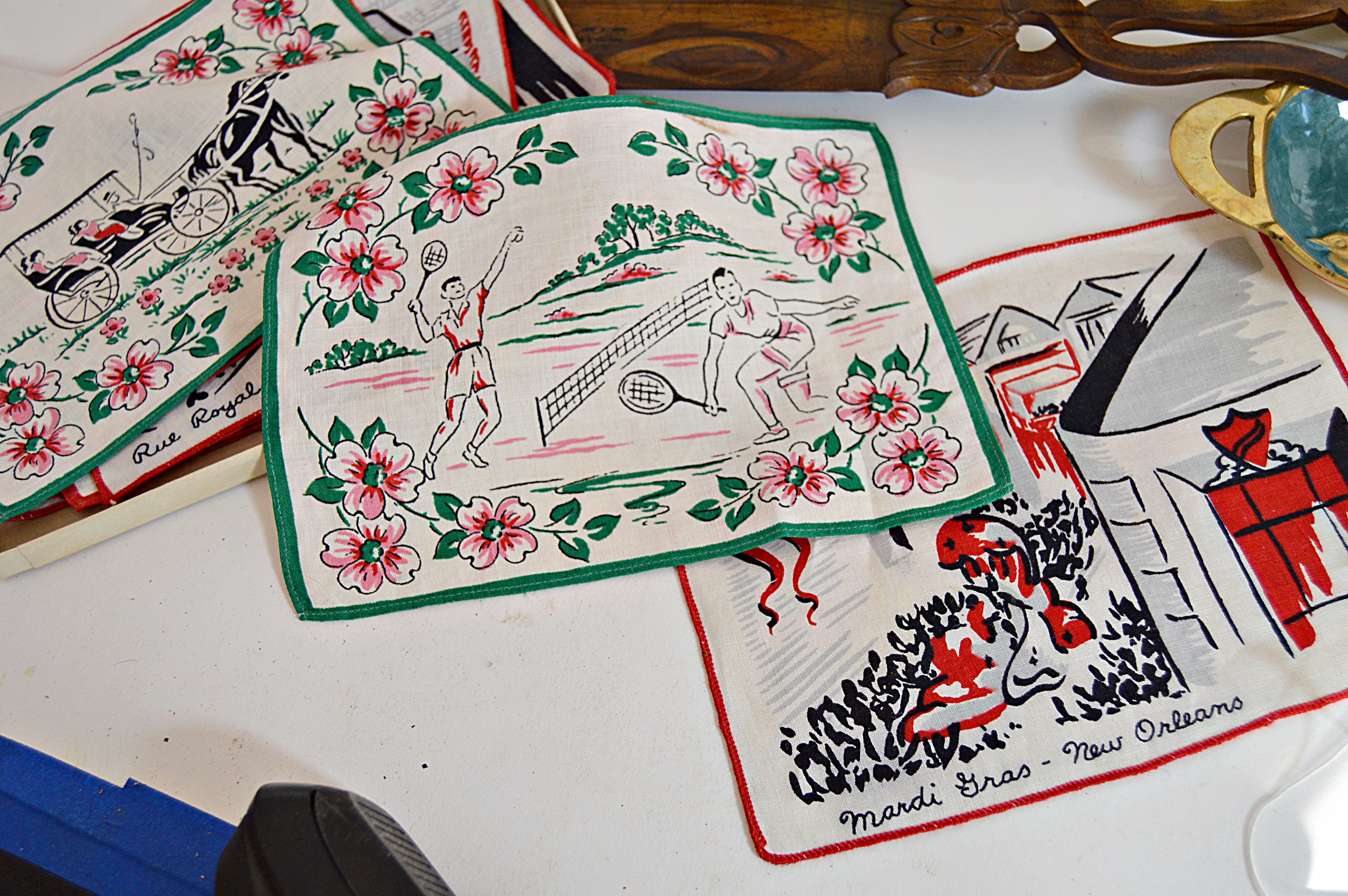 Vintage Collectibles with Can-Can Doll, Mexican Onyx