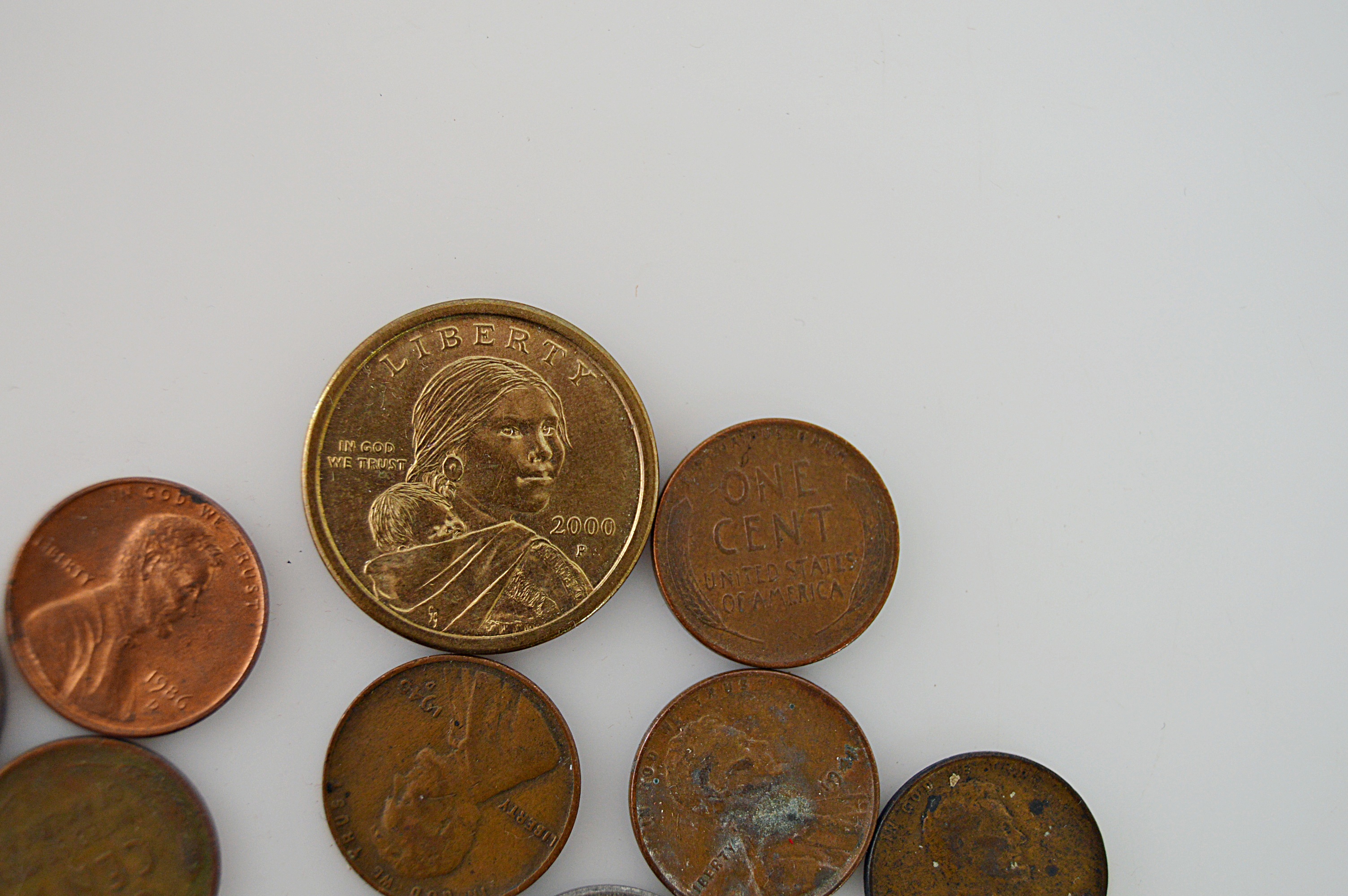 Wheat Pennies, Zinc Pennies and Sacagawea Dollar