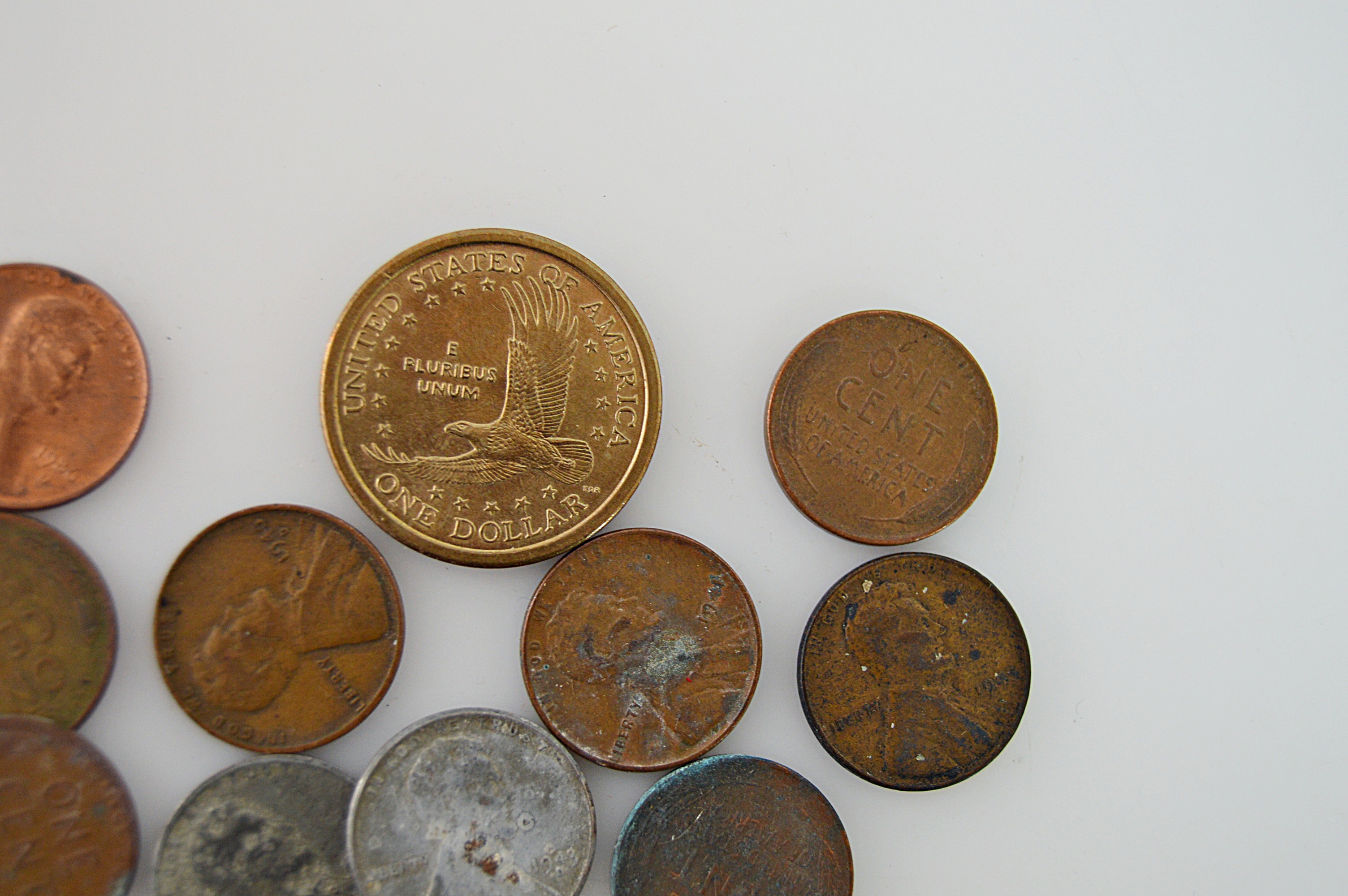 Wheat Pennies, Zinc Pennies and Sacagawea Dollar