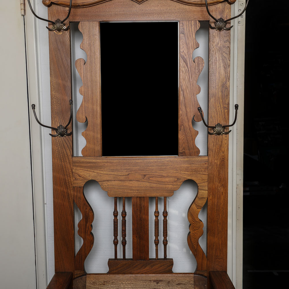 Vintage Hall Tree with Seat