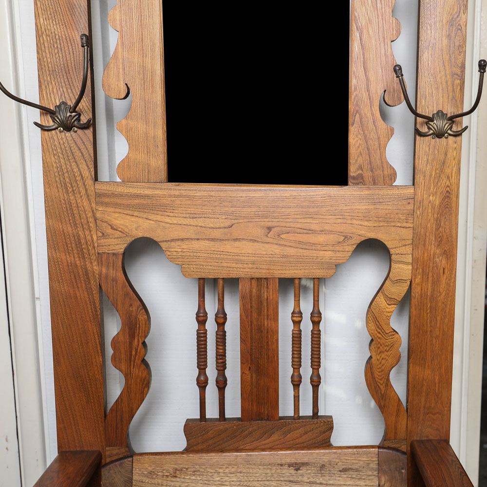 Vintage Hall Tree with Seat