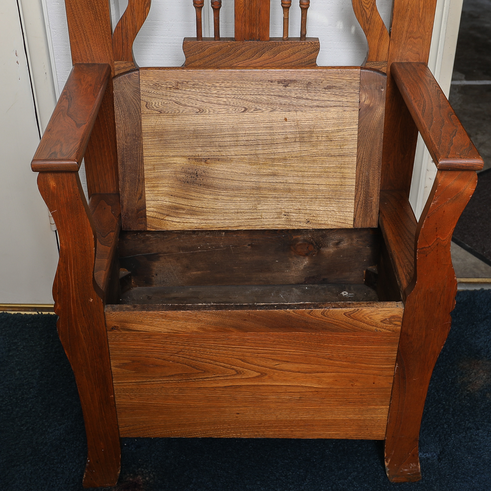 Vintage Hall Tree with Seat