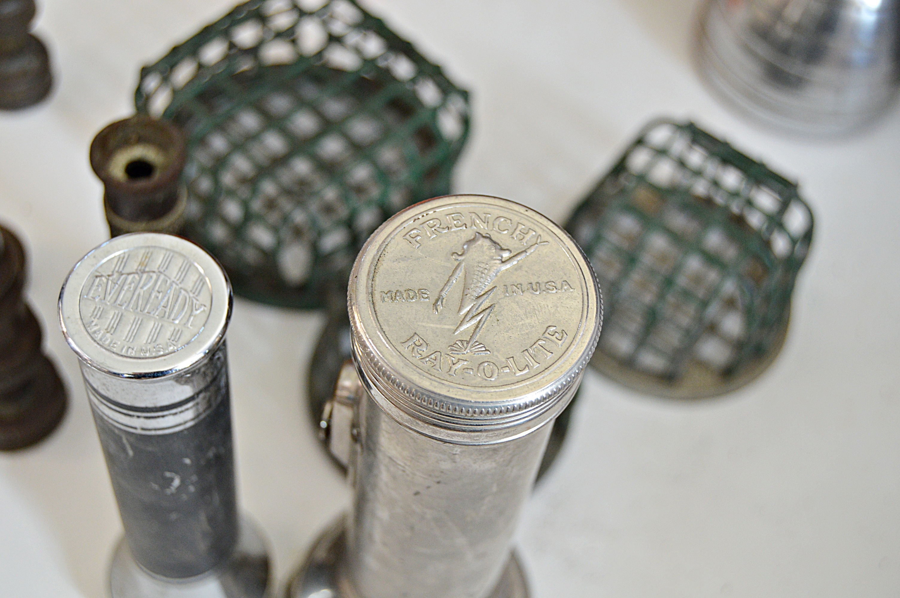 Gardening Group with Brass Nozzles, Metal Frogs, Trowels and Baskets