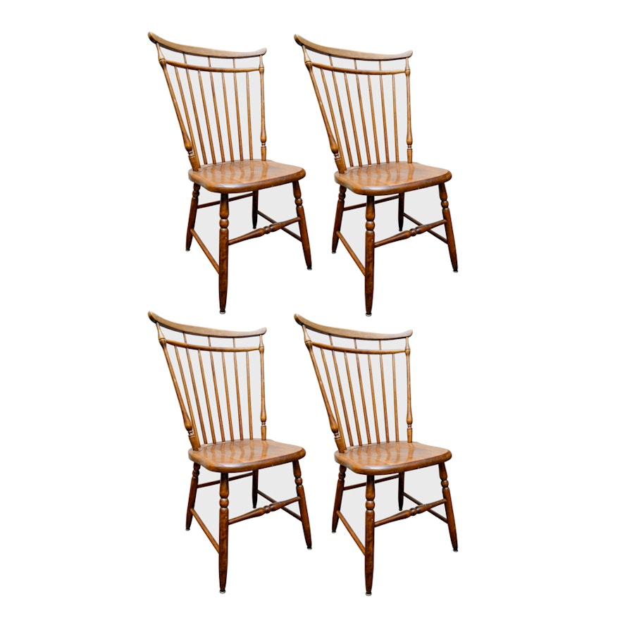 Four Maple Windsor Style Dining Side Chairs