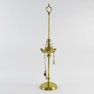 Antique Brass Candelabra with Candle Snuffer and Wick Trimmer