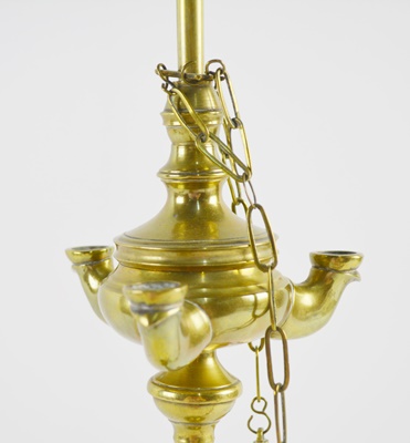 Antique Brass Candelabra with Candle Snuffer and Wick Trimmer